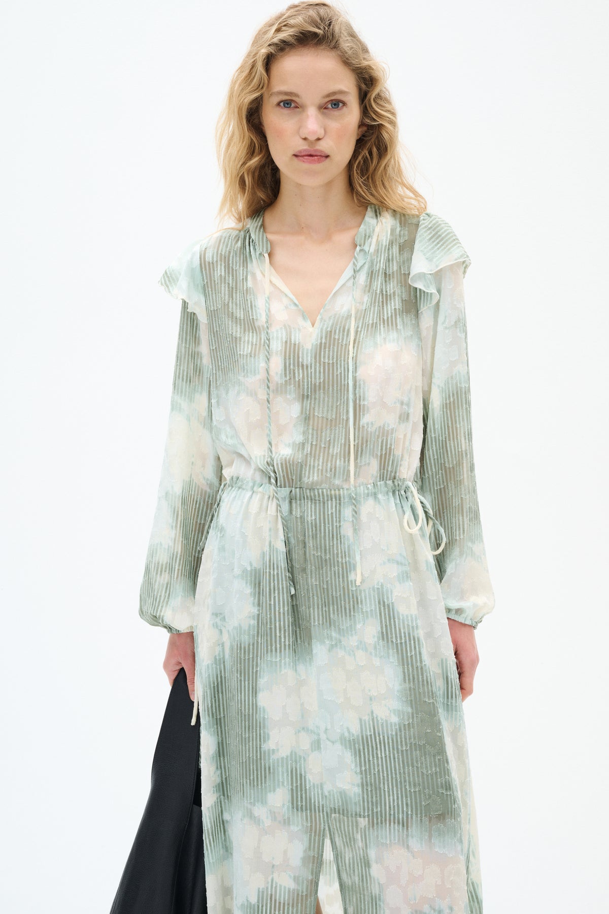 InWear Cielle Sage Green Abstract Printed Long Dress