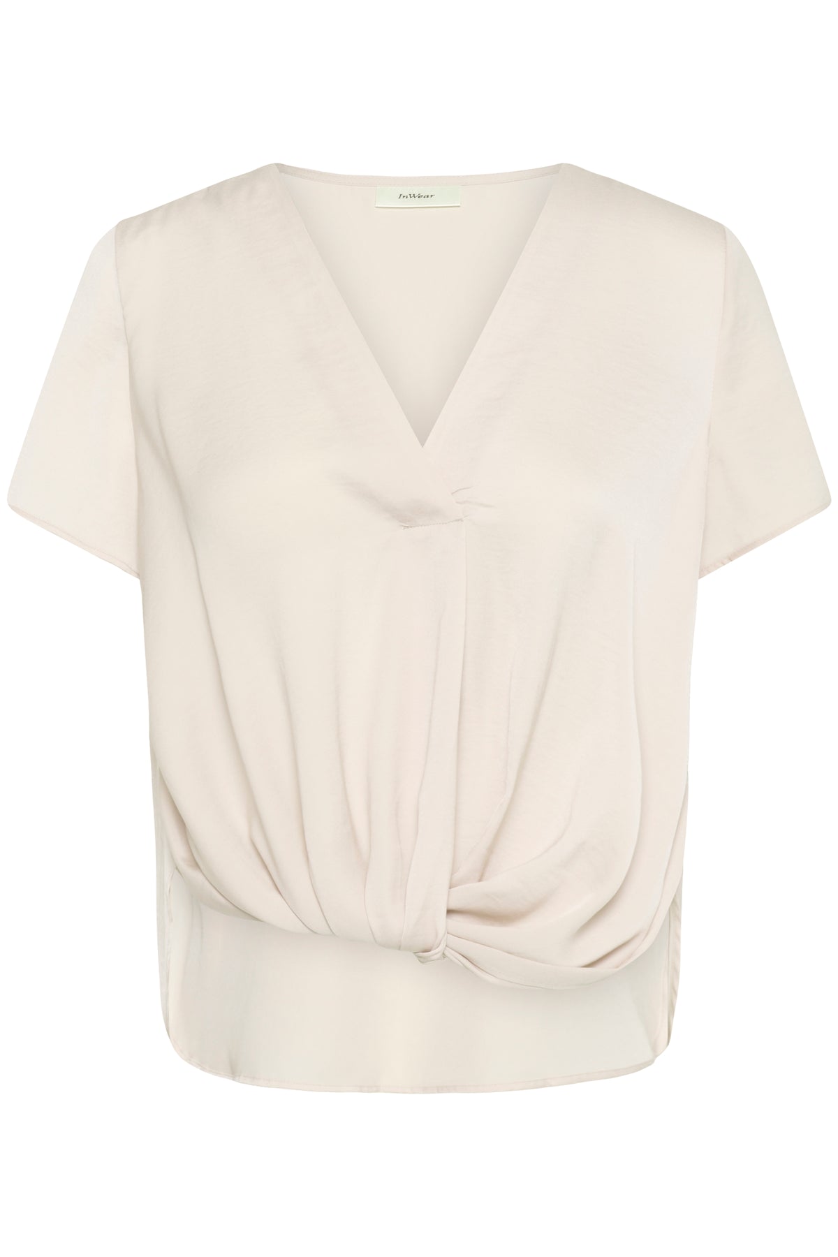 InWear Kinley Haze Beige Twist Front V-Neck Blouse