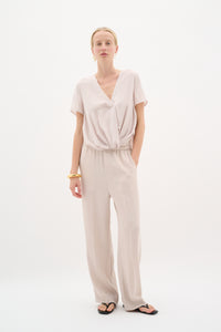 InWear Kinley Haze Beige Twist Front V-Neck Blouse