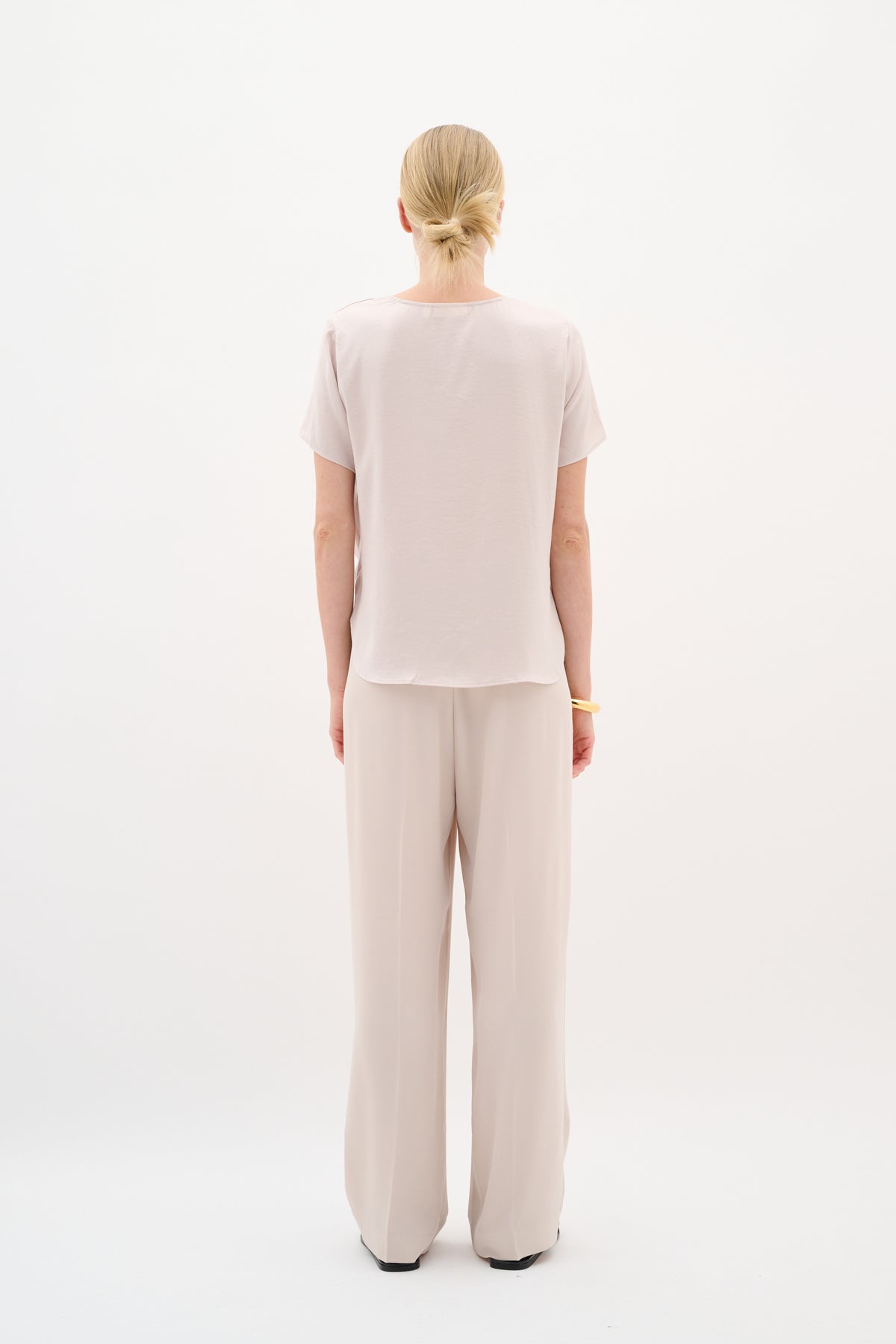 InWear Kinley Haze Beige Twist Front V-Neck Blouse