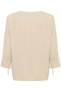 InWear Yoline Haze Cream V-Neck Blouse with Tie Detailing, 30110637