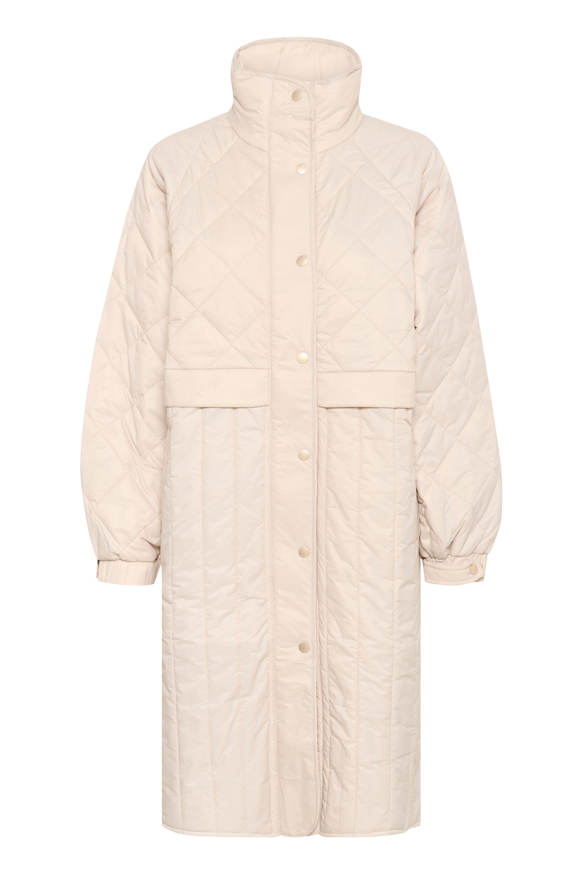 InWear Karmel Ultimate Quilted Haze Cream Longline Coat, 30110660