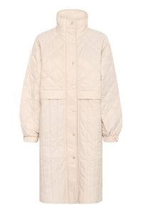 InWear Karmel Ultimate Quilted Haze Cream Longline Coat, 30110660