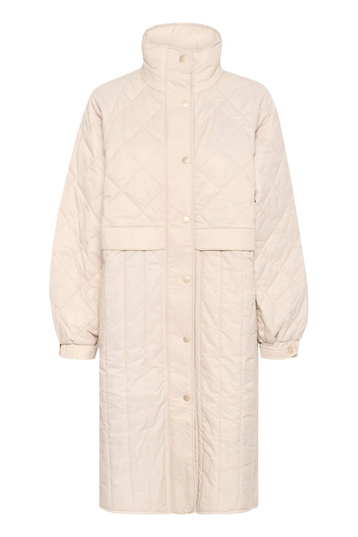 InWear Karmel Ultimate Quilted Haze Cream Longline Coat, 30110660