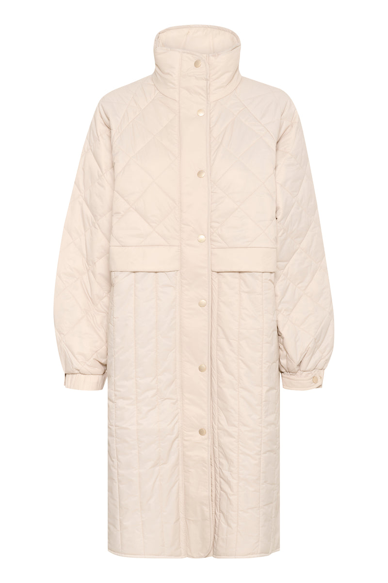InWear Karmel Ultimate Quilted Haze Cream Longline Coat, 30110660