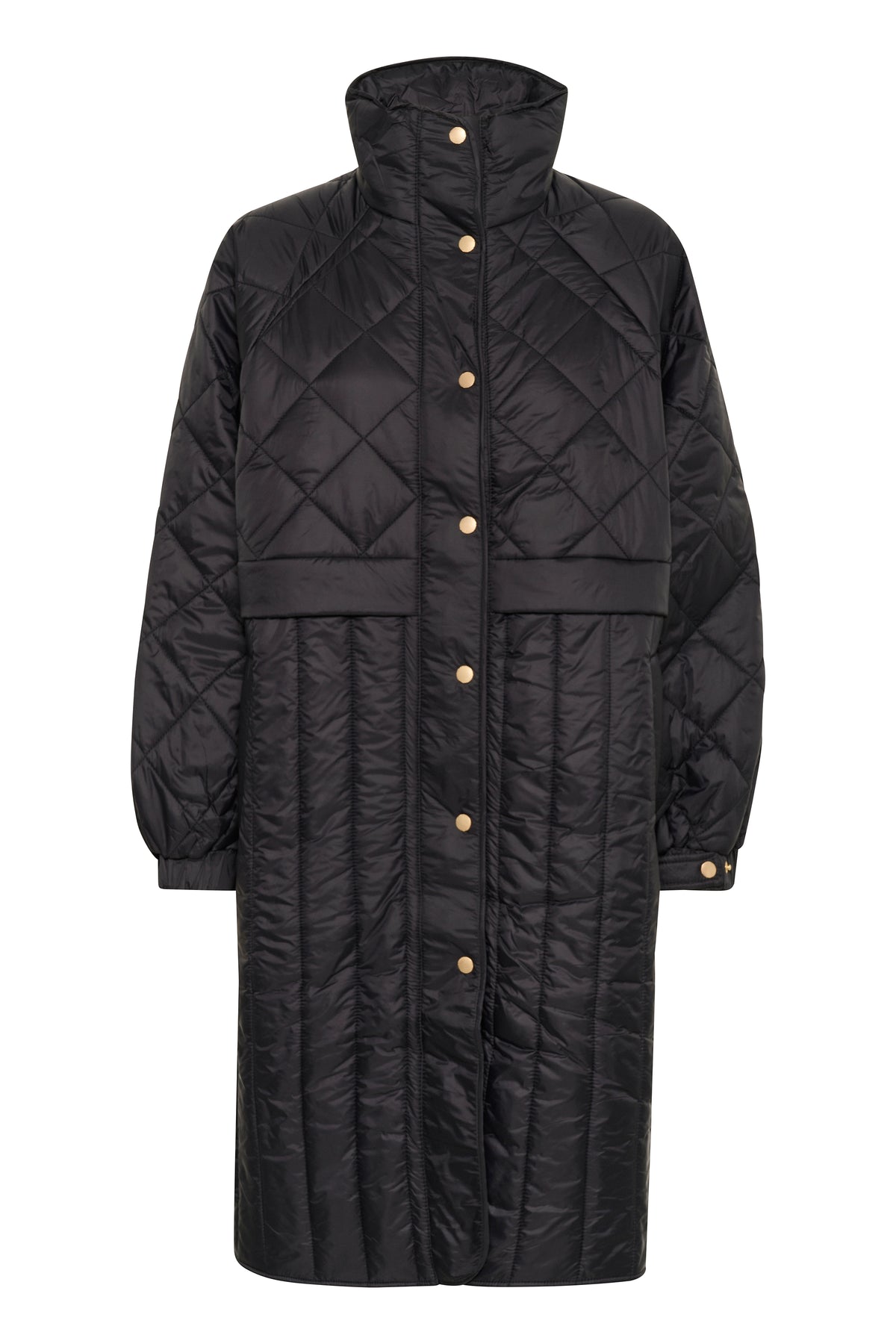 InWear Karmel Ultimate Quilted Black Longline Coat, 30110660