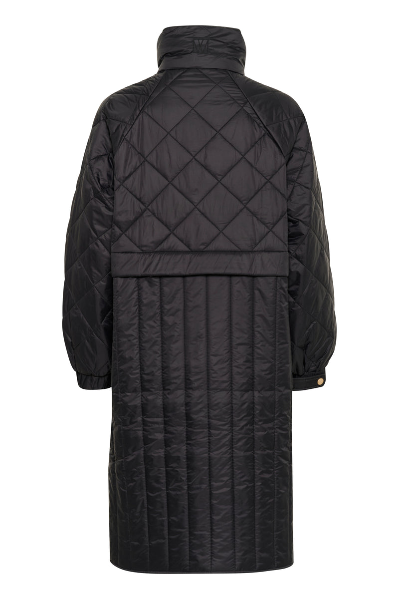 InWear Karmel Ultimate Quilted Black Longline Coat, 30110660