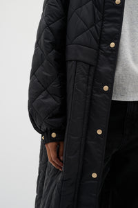 InWear Karmel Ultimate Quilted Black Longline Coat, 30110660
