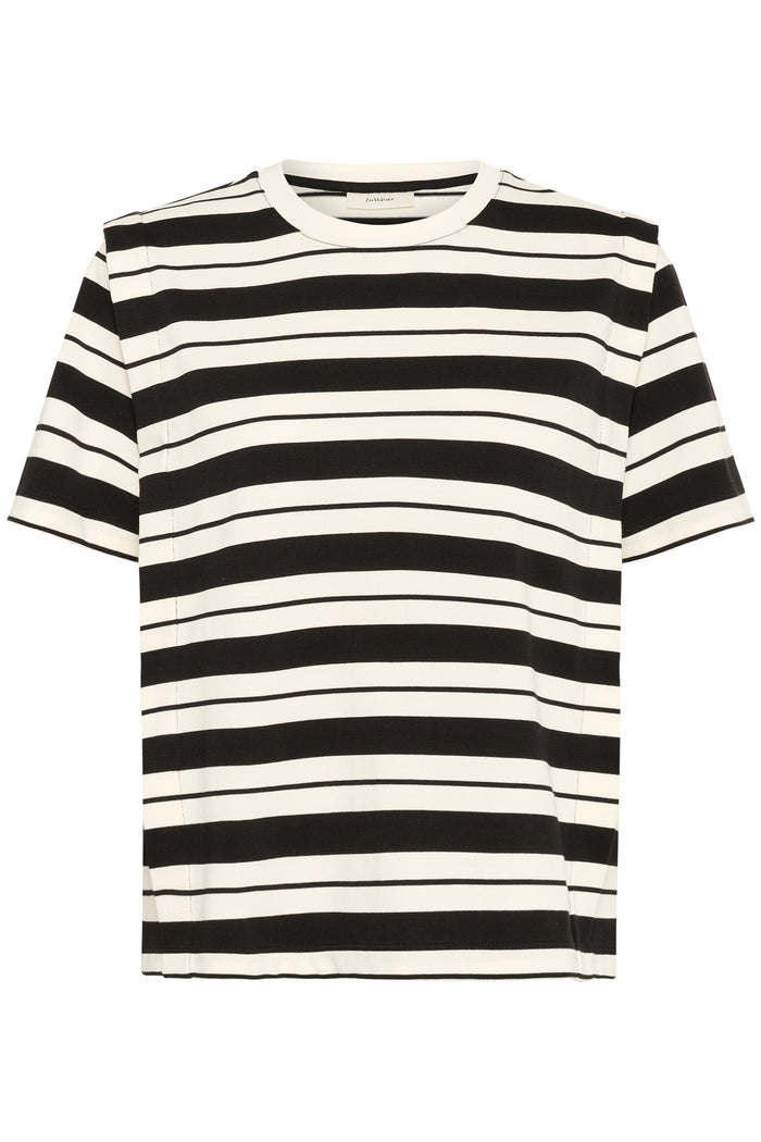 InWear Panny Lester White/Black Modal Stripe Relaxed Fit T-Shirt, 30110824