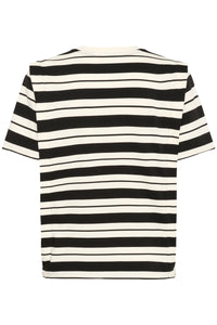 InWear Panny Lester White/Black Modal Stripe Relaxed Fit T-Shirt