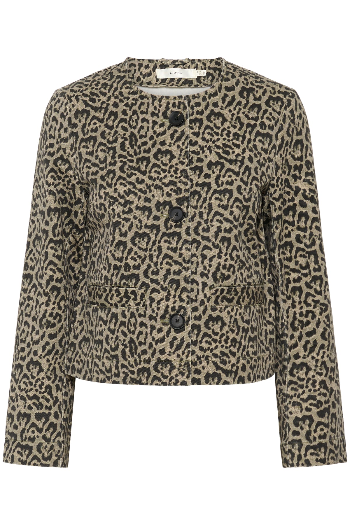 InWear Neoma Khaki Leopard Soft Denim Jacket