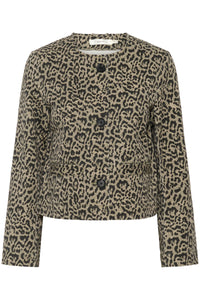 InWear Neoma Khaki Leopard Soft Denim Jacket