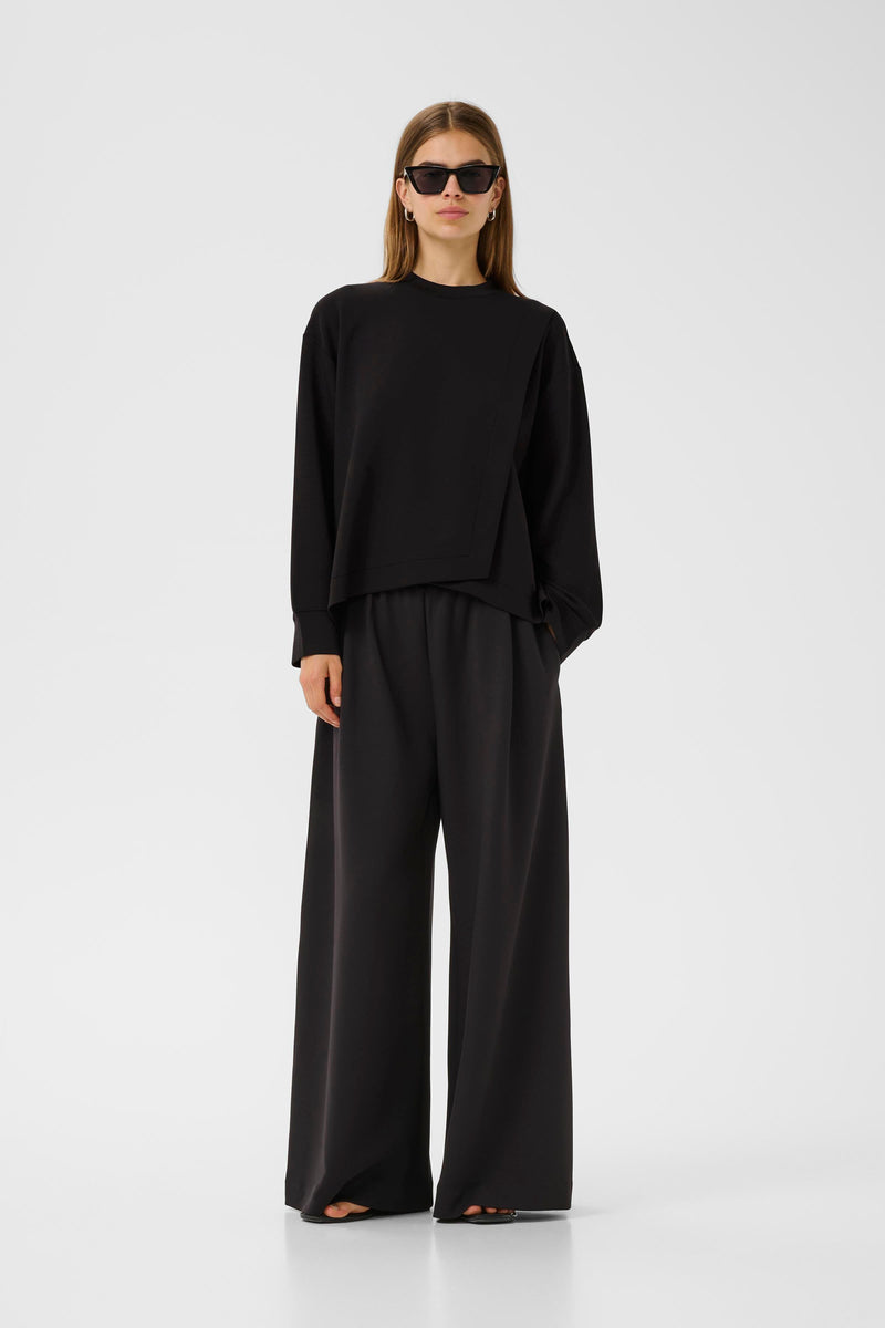 InWear Gida Vincent Black Layered Modal Sweatshirt