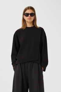 InWear Gida Vincent Black Layered Modal Sweatshirt, 30110946