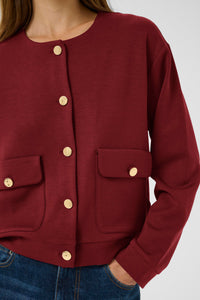 InWear Gida Vincent Burgundy Modal Cardigan Jacket, 30110948