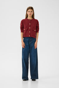 InWear Gida Vincent Burgundy Modal Cardigan Jacket