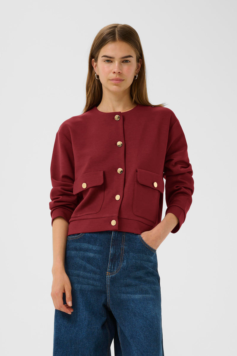 InWear Gida Vincent Burgundy Modal Cardigan Jacket