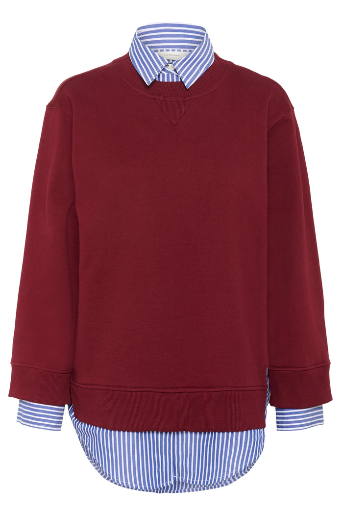 InWear Natalja Cabernet Burgundy Striped Shirt Sweatshirt