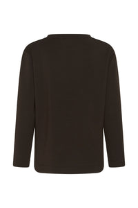 BACK IN STOCK - InWear Gincent Chocolate Brown Modal Supersoft Dipped Hem Sweatshirt