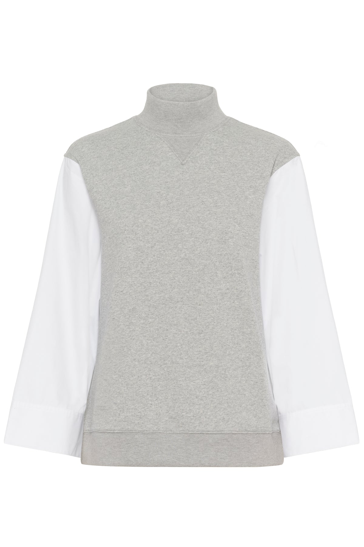 InWear Capella Grey Melange Sweatshirt with Button Detailing