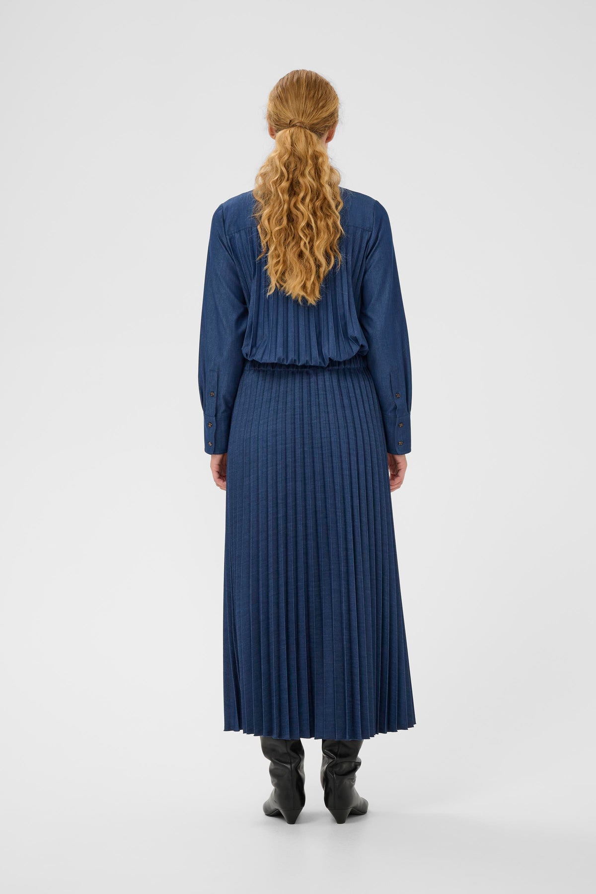 InWear Edition Cherrie Denim Pleated Maxi Skirt