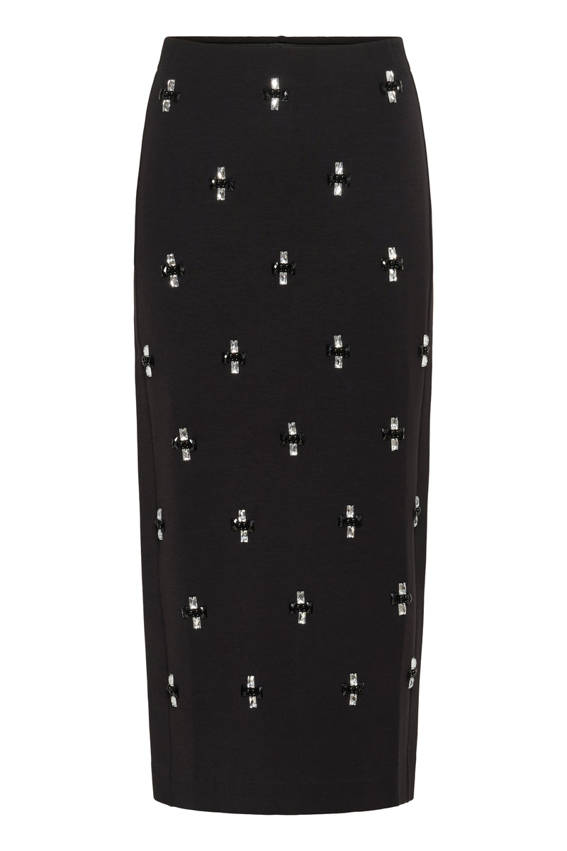 InWear Aida Black Modal Deco Ankle Length Tube Skirt