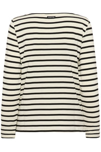 InWear DellaIW Whisper White Striped Basic Long Sleeve Top, 30112419