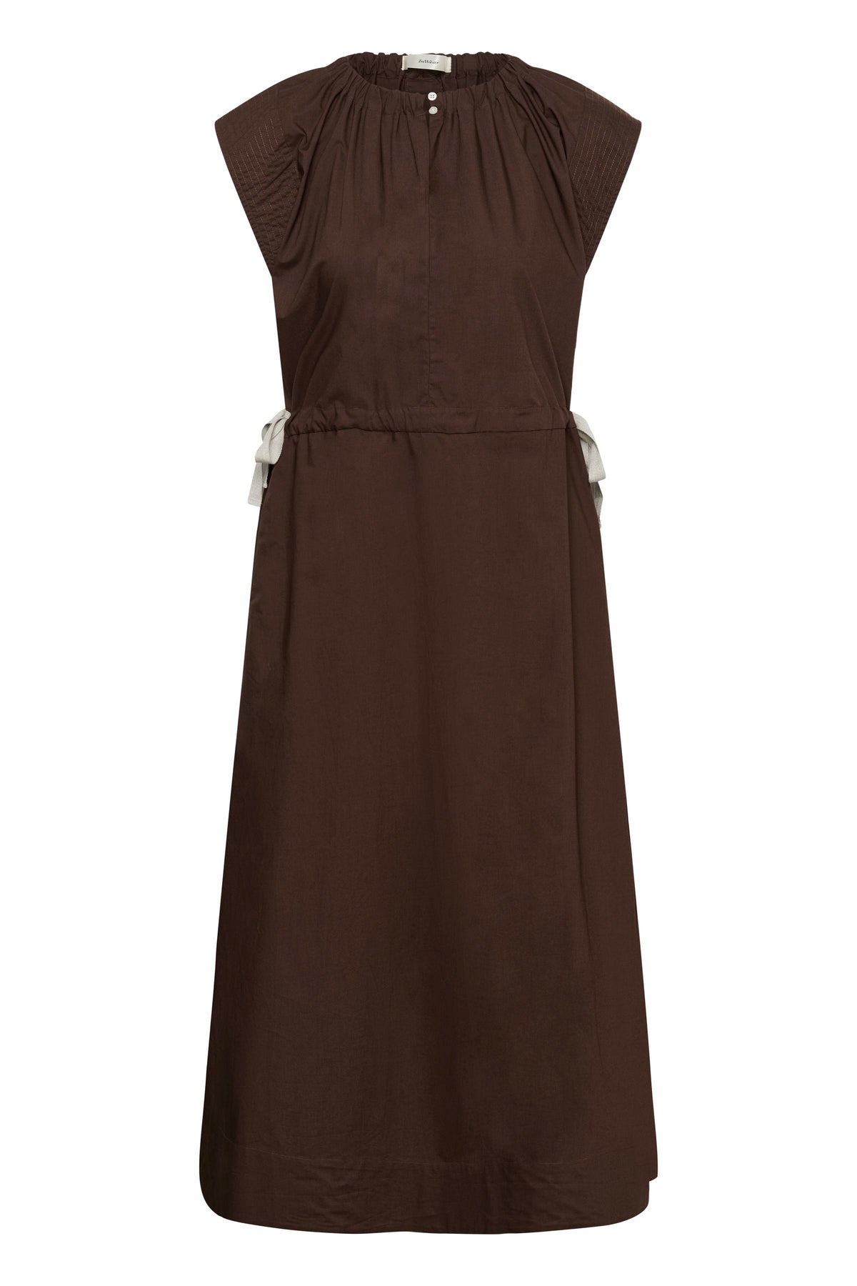 InWear Ellini Coffee Bean Midi Dress with Mocha Tie Detailing, 30112531