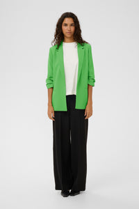 Soaked in Luxury Shirley Vibrant Green Ruched Sleeve Blazer, 30403608