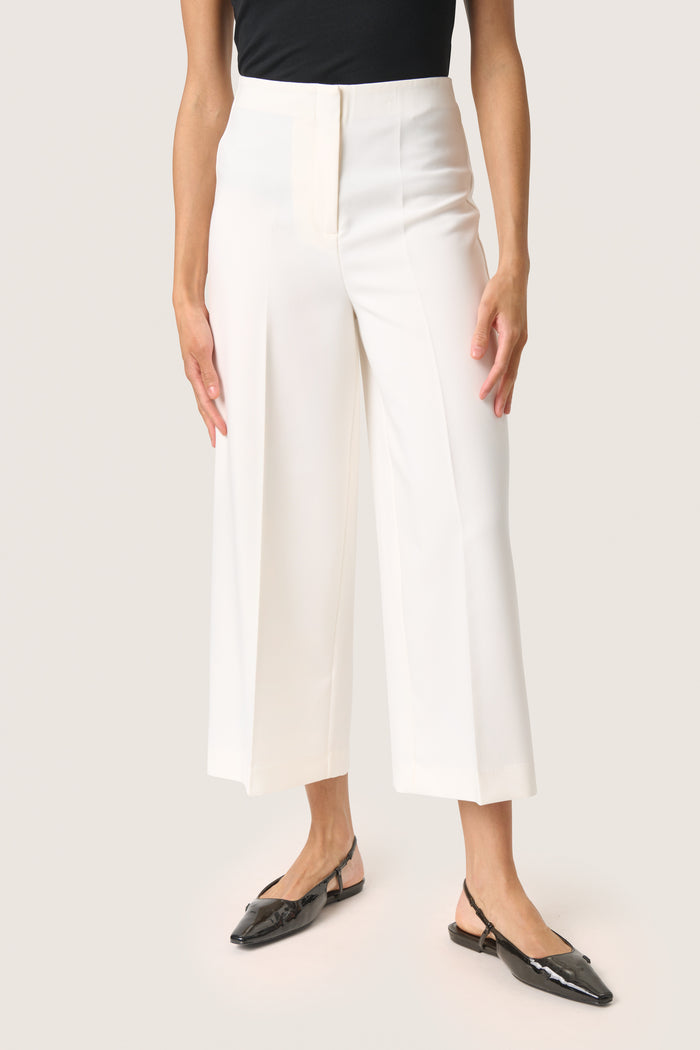 Soaked in Luxury Corinne White Wide Cropped Culotte Trouser, 30407013