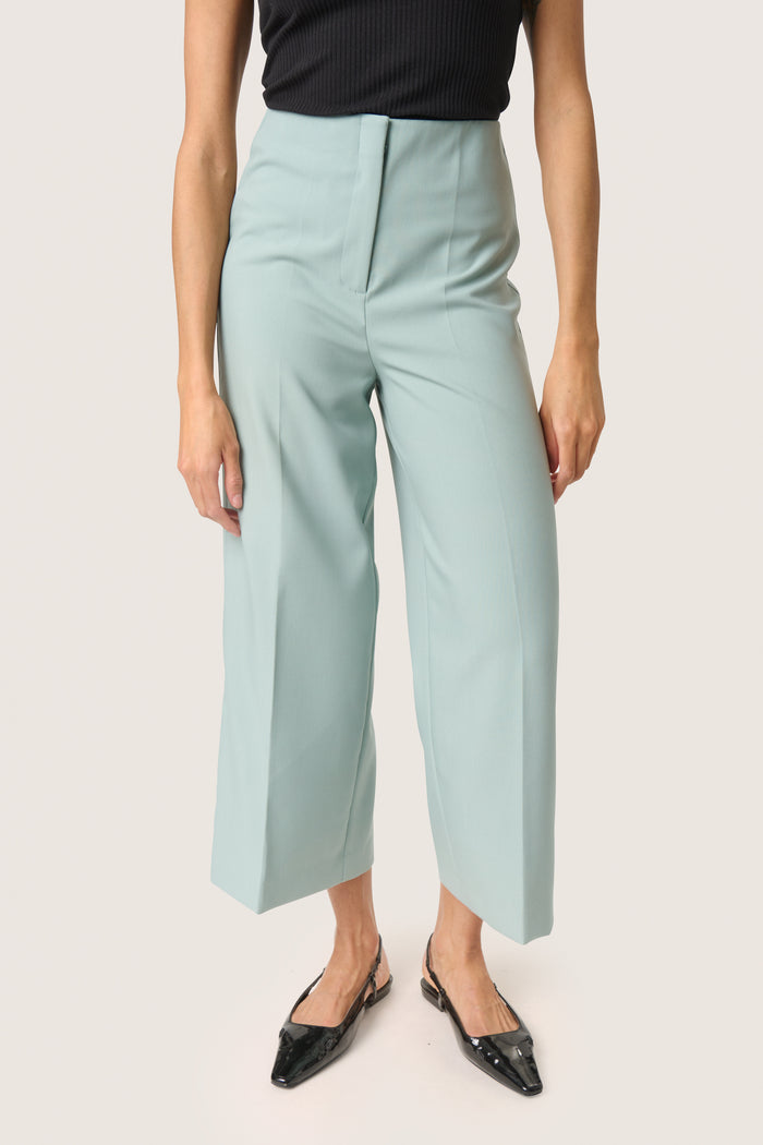 Soaked in Luxury Corinne Silver Blue Wide Cropped Culotte Trouser