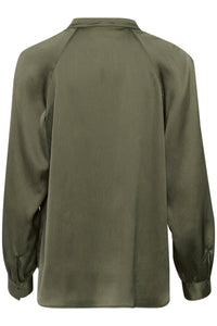 Soaked in Luxury Loana Marija Grape Leaf V-Neck Long Sleeve Blouse