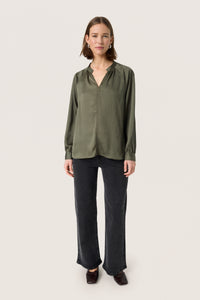 Soaked in Luxury Loana Marija Grape Leaf V-Neck Long Sleeve Blouse