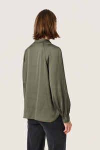 Soaked in Luxury Loana Marija Grape Leaf V-Neck Long Sleeve Blouse