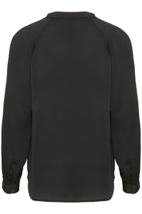 Soaked in Luxury Loana Marija Black V-Neck Long Sleeve Blouse