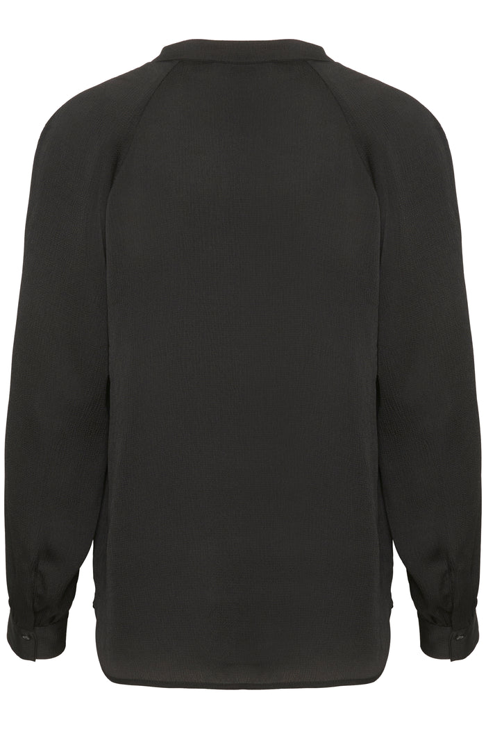 Soaked in Luxury Loana Marija Black V-Neck Long Sleeve Blouse