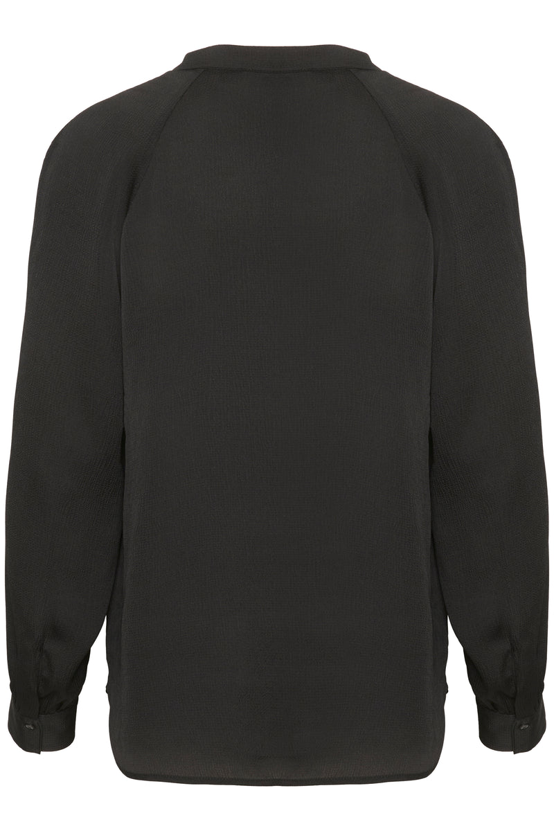 Soaked in Luxury Loana Marija Black V-Neck Long Sleeve Blouse