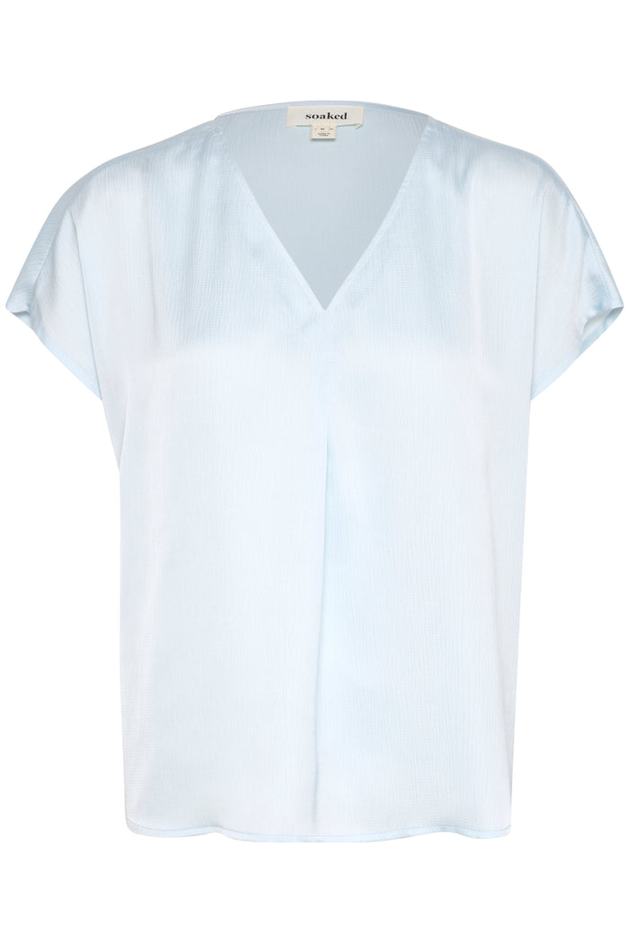Soaked in Luxury Loana Marija Nantucket Baby Blue V-Neck Blouse