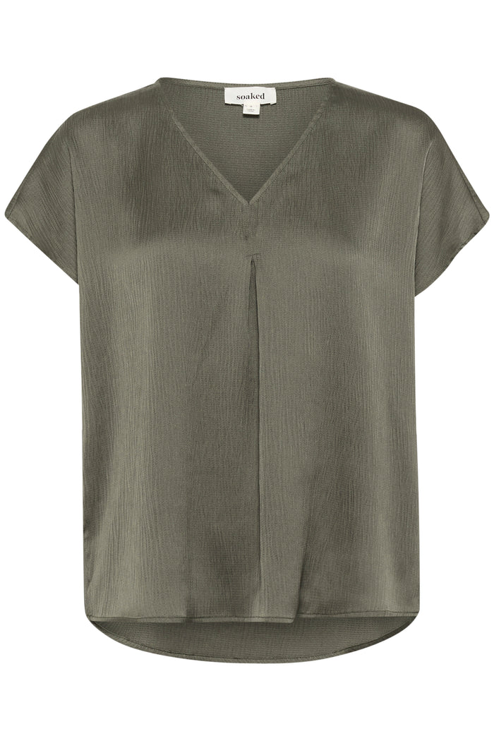Soaked in Luxury Loana Marija Grape Leaf V-Neck Blouse