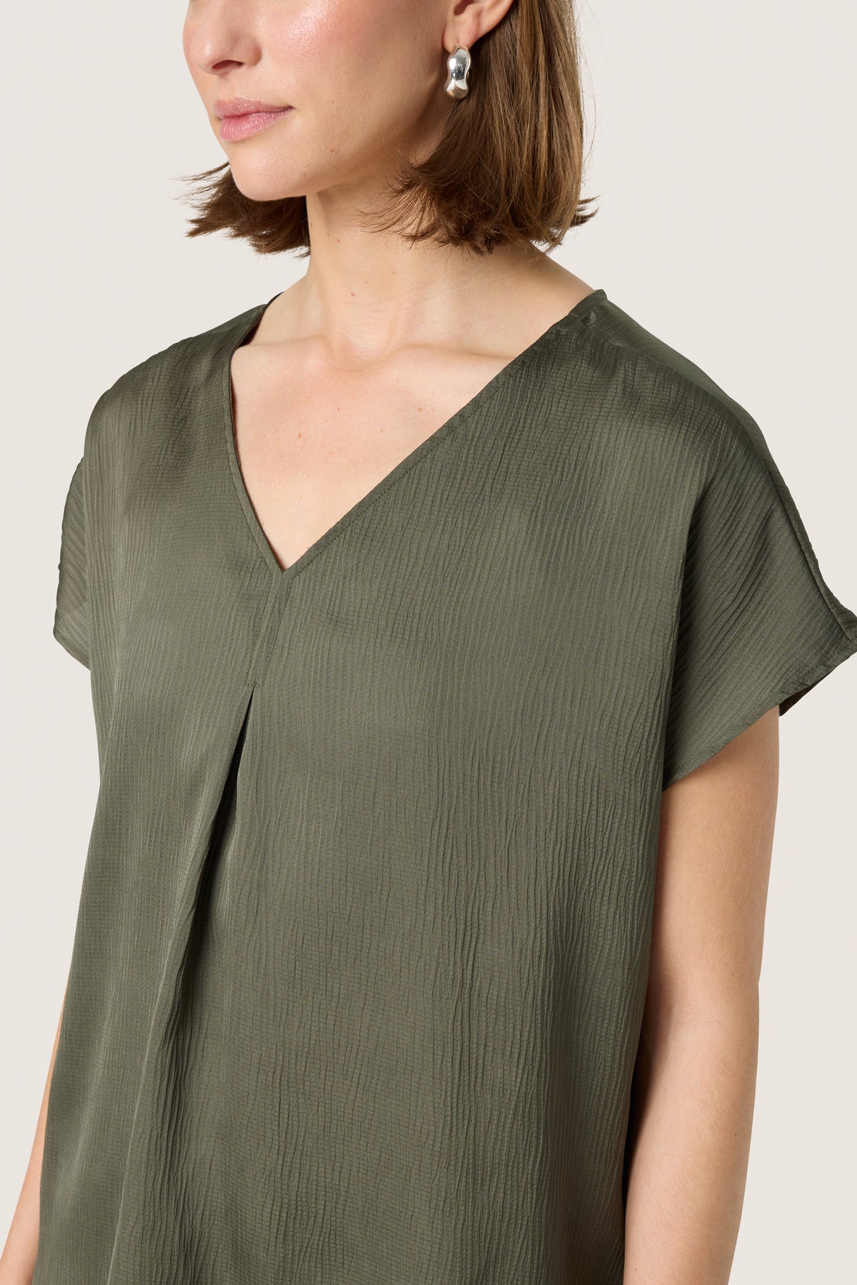 Soaked in Luxury Loana Marija Grape Leaf V-Neck Blouse
