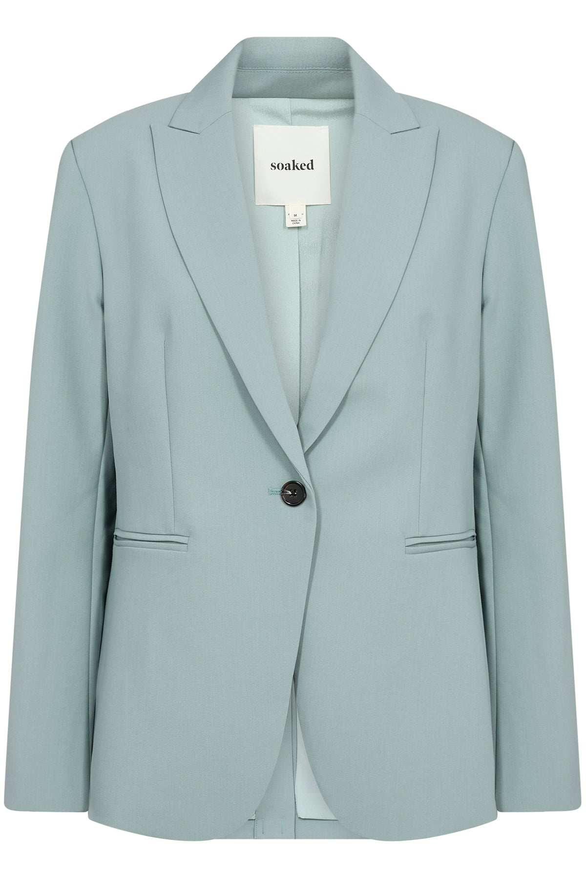 Soaked in Luxury Corinne Silver Blue Single Breasted Blazer, 30407532