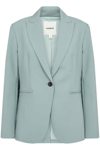 Soaked in Luxury Corinne Silver Blue Single Breasted Blazer, 30407532