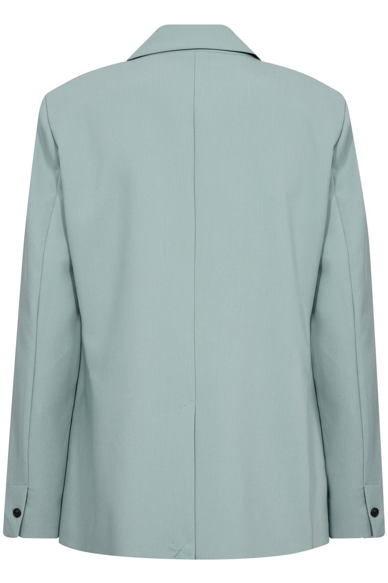 Soaked in Luxury Corinne Silver Blue Single Breasted Blazer, 30407532