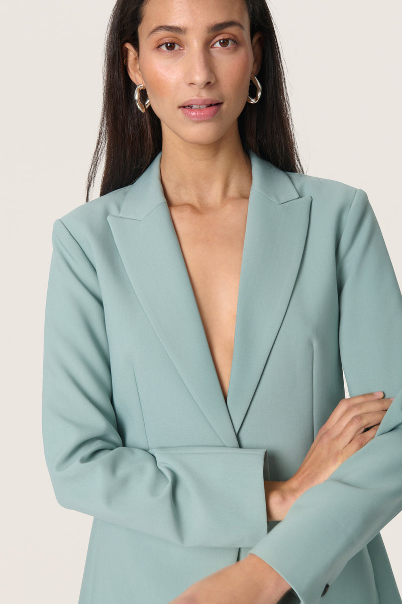 Soaked in Luxury Corinne Silver Blue Single Breasted Blazer, 30407532