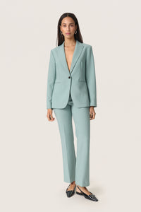 Soaked in Luxury Corinne Silver Blue Single Breasted Blazer, 30407532