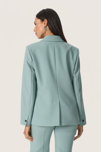 Soaked in Luxury Corinne Silver Blue Single Breasted Blazer, 30407532