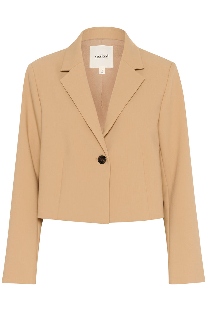 Soaked in Luxury SlCorinne Ultimate Travertine Beige Cropped Blazer, 30407631