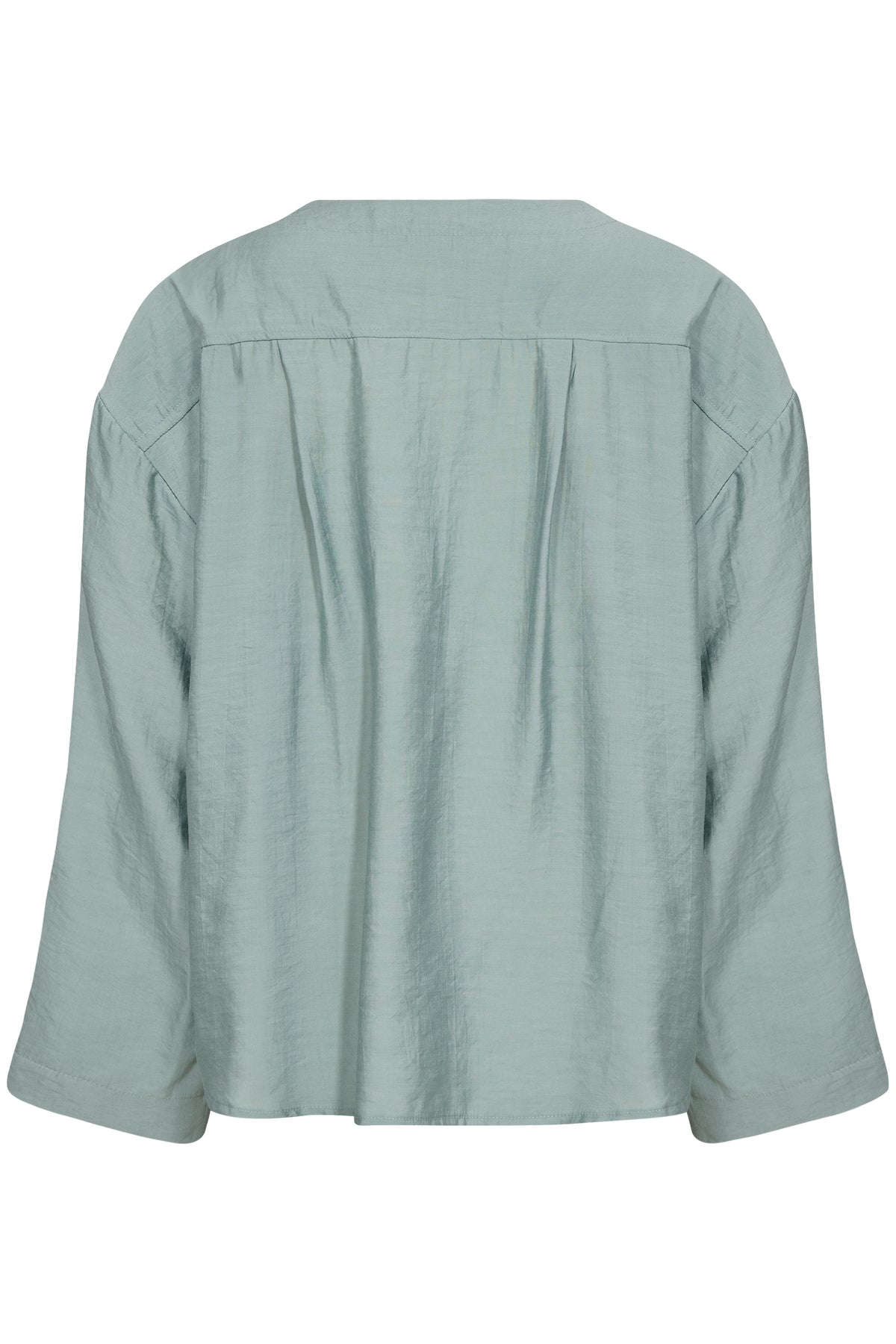 Soaked in Luxury Leodora Silver Blue V-Neck Oversized Blouse