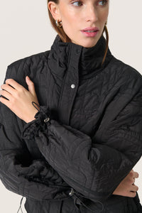 Soaked in Luxury SLJackline Black Ultimate Quilted Oversized Short Jacket