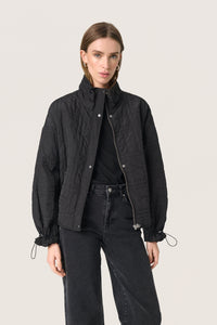 Soaked in Luxury SLJackline Black Ultimate Quilted Oversized Short Jacket
